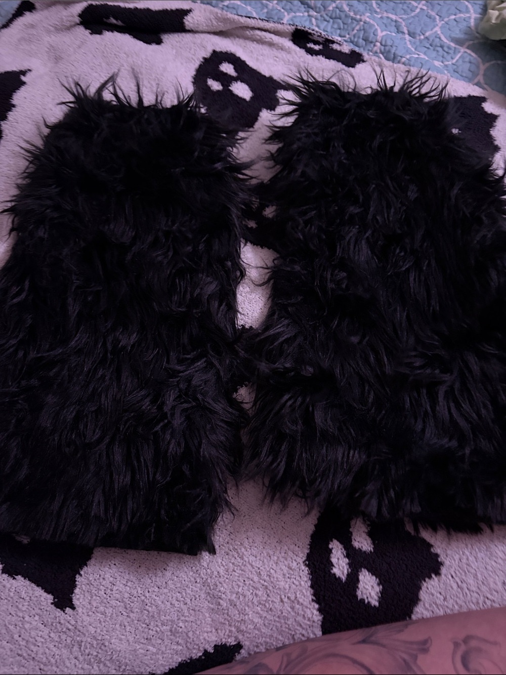 Roma Black Faux Fur Boot Cuffs